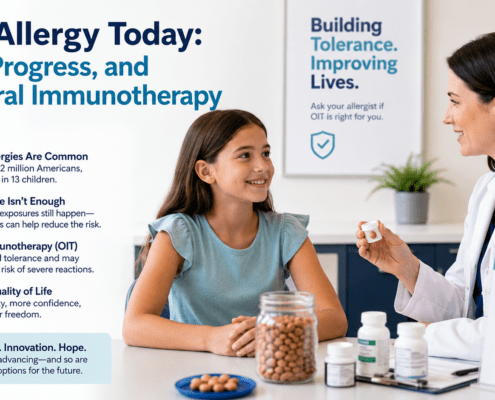 Child with food allergies meeting with an allergist to discuss Oral Immunotherapy treatment