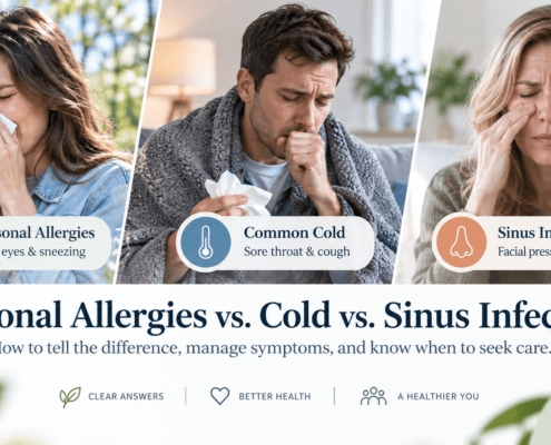 Seasonal allergies vs cold vs sinus infection symptoms and differences